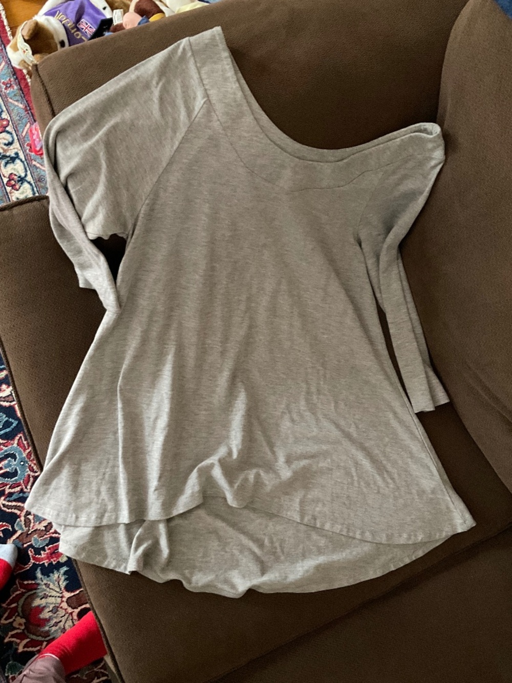 Drapey grey wide neck top
